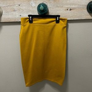 Urban Coco mustard yellow pencil skirt